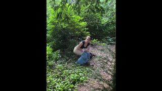 Nervous Slut Pisses in Public Park