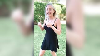 Secret outdoor blowjob during family celebration ends with cum in her mouth