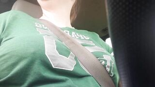 Driving through construction workers with my titties out