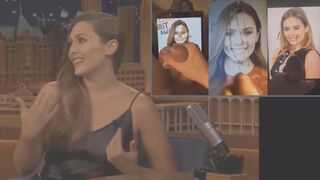 Elizabeth Olsen reacting to cum tributes