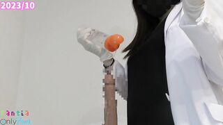 [POV] Busty female doctor wears rubber gloves and treats sexual desire with intense handjob [Hentai