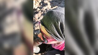 OnlyFans Girl sucks sweathy dick from running trainer at the ocean
