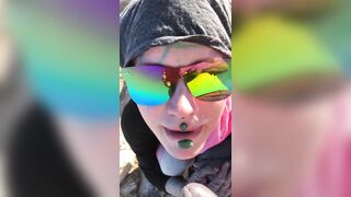 OnlyFans Girl sucks sweathy dick from running trainer at the ocean